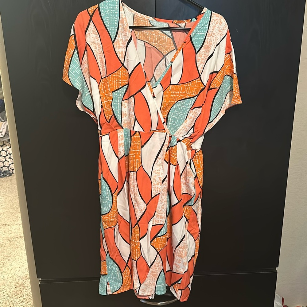 SHEIN Lune print batwing dress